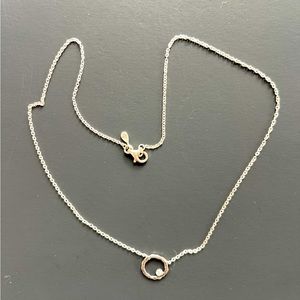 Silpada sterling silver orbiting moon CZ necklace (retired)